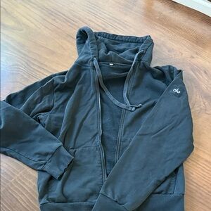 ALO Yoga Black zip up with Logo